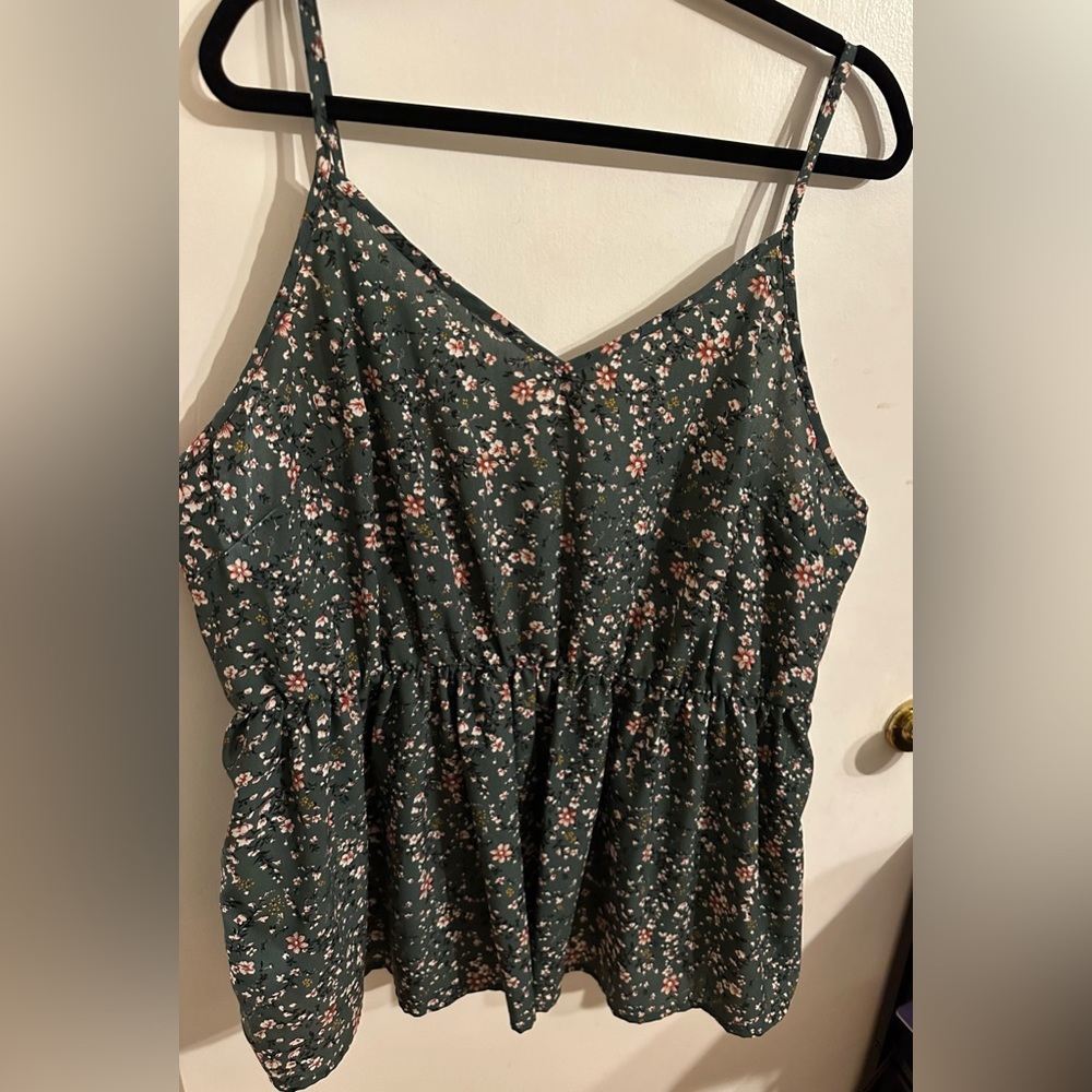 Ditsy Floral Peplum Hem Cami Blouse